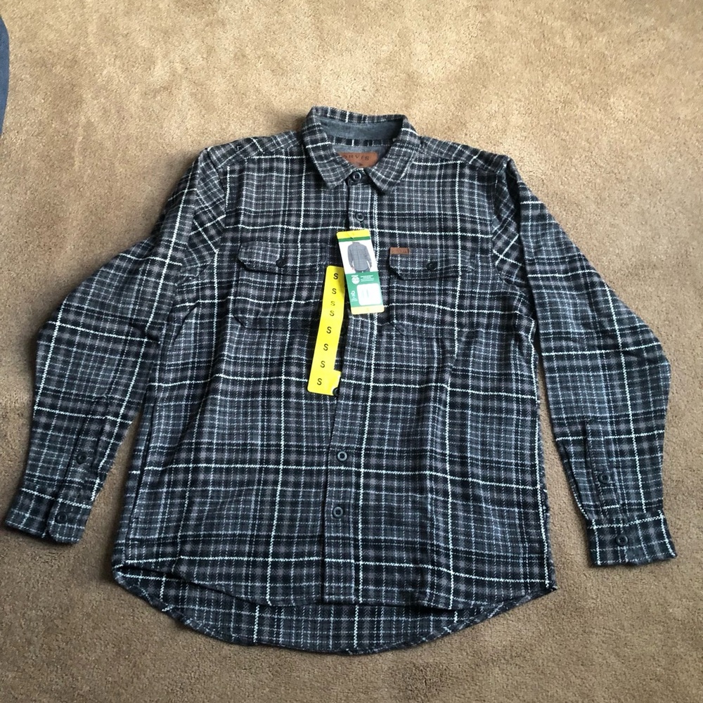 Orvis Men's Black and Gray Plaid Button-Down Shirt